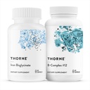 THORNE - Nährstoff Essentials Duo - Eisen Bisglycinat & B-Komplex #12 für Energieunterstützung und Blutbau - 60 Servietten