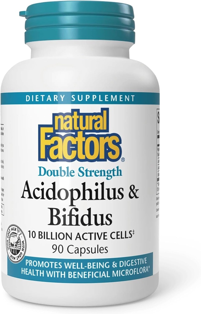 Fattori naturali - Acidophilus & Bifidus, promuove la salute di benessere e digestiva, 90 capsule