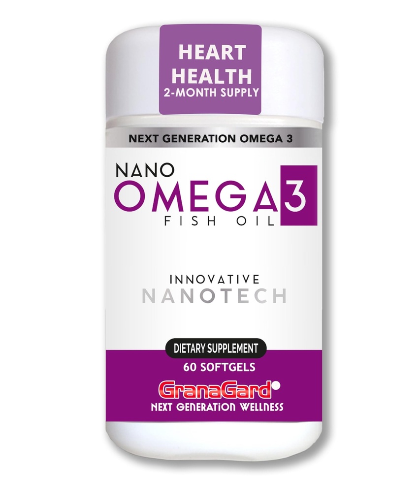 Nano Omega 3 Supplement für Frauen und Männer – Fish Oil Softgels mit Nanotechnologie – High Potency EPA DHA Kapseln – Kein Nachgeschmack – einfach zu schlucken – 60 Count Bottle