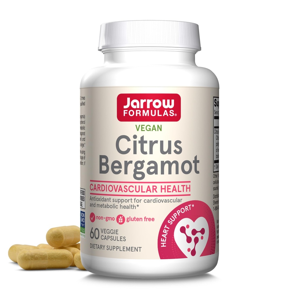 Jarrow Formulas Citrus Bergamot 500 mg - 60 Servierungen (Veggie Caps) - Antioxidans Unterstützung für Herz-Kreislauf- & Stoffwechsel - Nahrungsergänzung - Glutenfrei - QH-Absorb