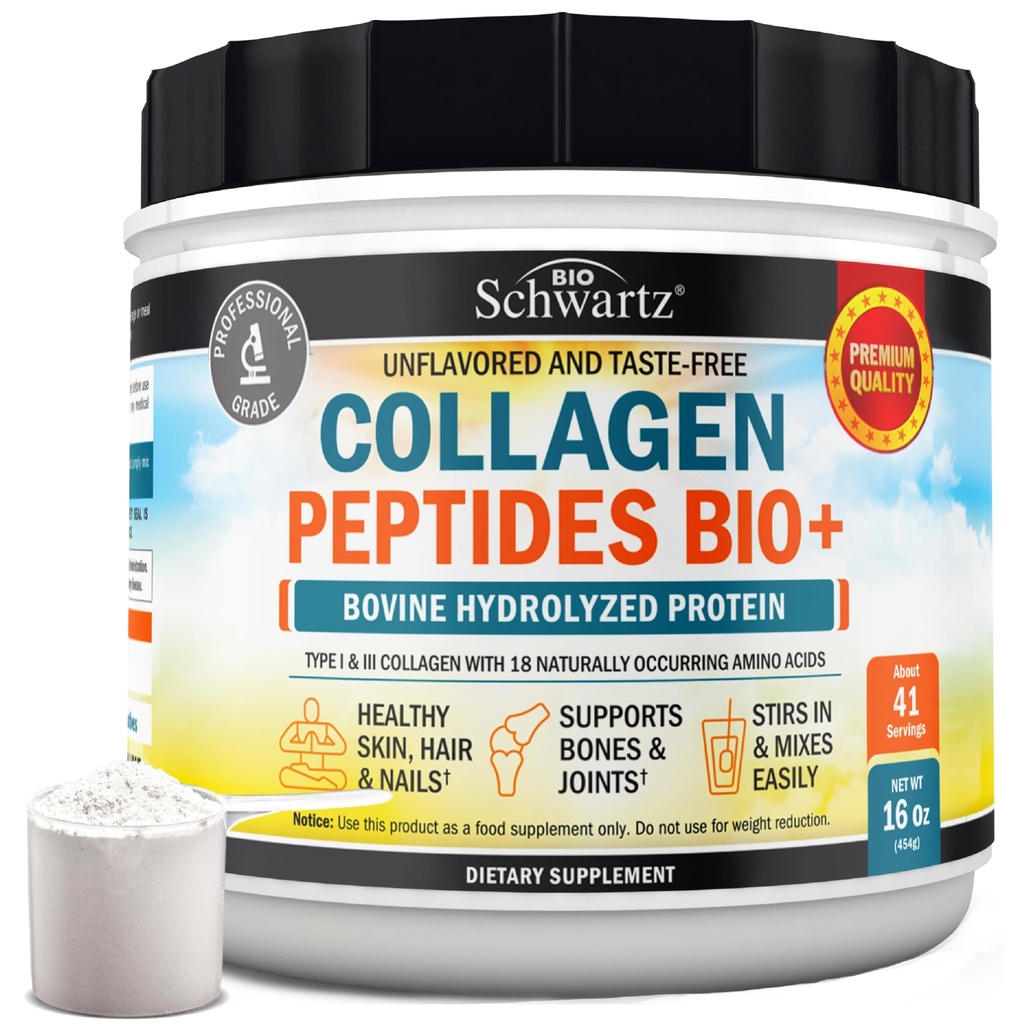 Polvere di proteine del collagene multi per gli uomini e le donne - polvere di peptidi del collagene dell'erba per le donne e gli uomini con i tipi I & 3 più amminoacidi naturalmente occurring - idrolizzato Facile da mescolare e non aromatizzato (16oz)