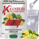 Krampade Original Citron Lime 4K, 4000 mg Potassium Instant Cramp Relief Poudre de boisson électrolyte.