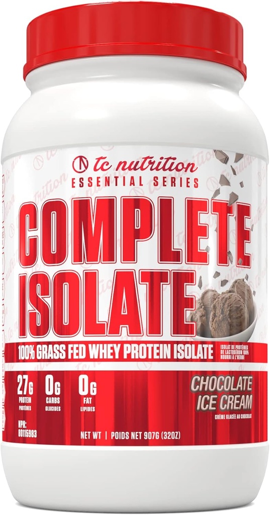 Polvere isolata completa delle proteine del siero di latte dell'erba dell'erba - carboidrati zero o grassi, polvere di proteine del siero di latte per la crescita e il recupero del muscolo, polvere di proteine isolate non OGM - gelato al cioccolato, 29 serv (2lb)
