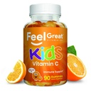 Kinder Vitamin C Gummis Kaubar für Immunabwehr | Pflanzenbasiert, Glutenfrei | Vegan | 250 mg pro Servieren | 90 Gummie | Vitamine für Kinder von Feel Great Vitamin Co.