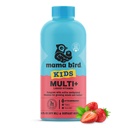 Mama Bird - Award-Winning Kids Multi+ Liquid Vitamins (31 Servings) Strawberry - Active Methylated Vitamins, Kids Multivitamin - Organic Superfoods, Enzymes - Vegan, Gluten Free, Non GMO - 16 fl oz