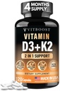 VITBOOST Complexe Vitamine D3 K2 - Facile à avaler - Vitamine D (D3) 5000 UI (125 μg) et K2(MK-7) 90 μg Non-GMO (sans gluten) États-Unis Fabriqué 120 capsules