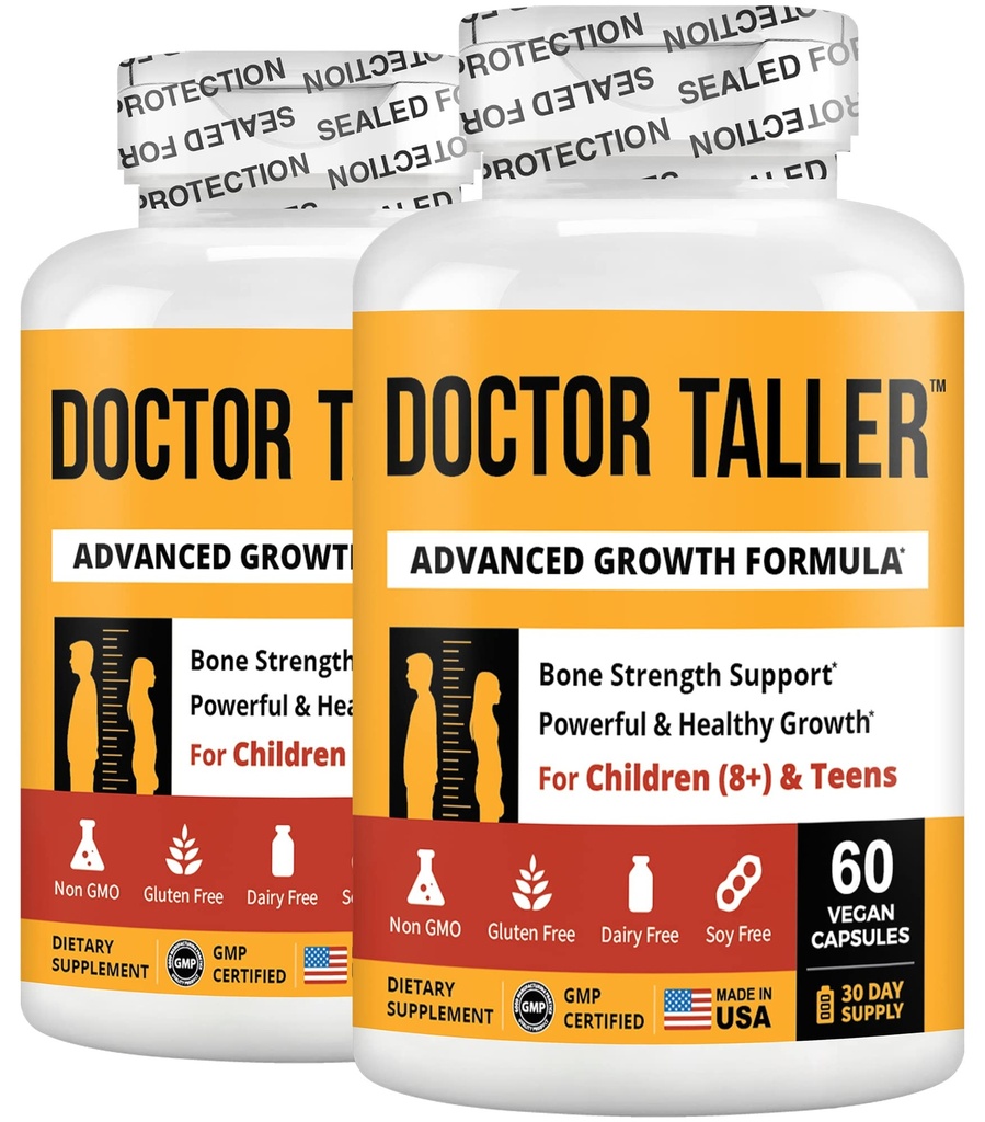 NuBest Doctor Taller - Bone Supporti di resistenza, Migliorare il sistema immunitario - Keto con calcio, vitamina D3, vitamina K2, aminoacidi e erbe per bambini (8+) | Pack 2