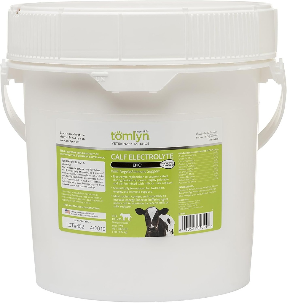Tomlyn Epic Calf Electrolyte Supplemento, 5 Lb