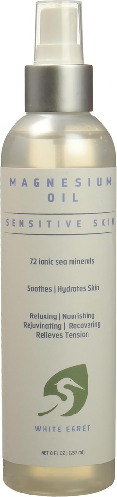 Bianco Egret | Spruzzo di Magnesio Topical per le donne - 8 fl oz Elisir Rilassamento Topical con Serenity floreale - Nourish Your Skin, Relieve Tension, and Unwind Naturally
