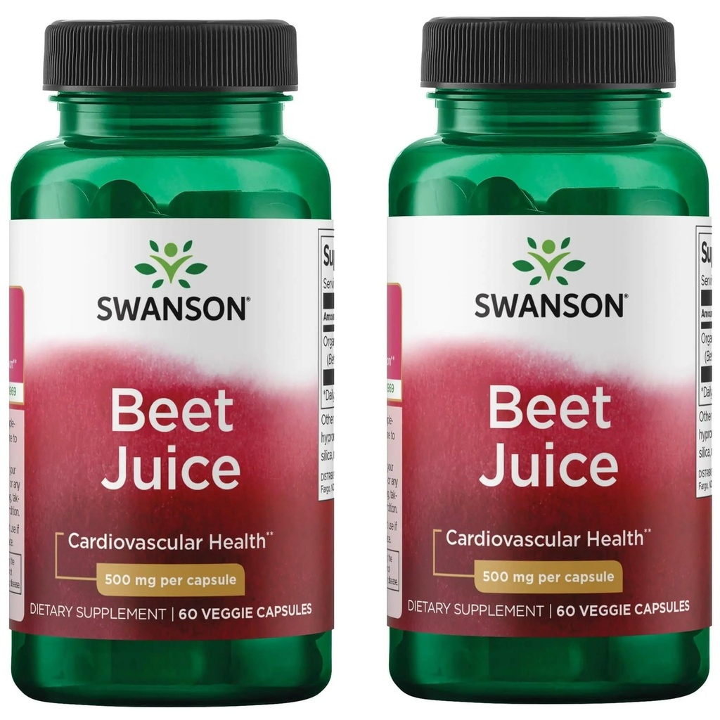 Swanson Made with Organic Beet Juice Freeze Getrocknet 500 Milligramme 60 Veg Kapseln (2 Packung)