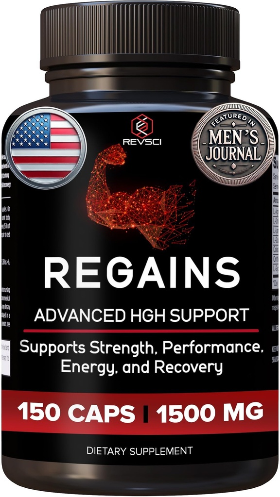 HGH Ergänzungen für Männer und Frauen - Regains natürliche anabole Muskel-Wachstums-Gebäude und menschliches Wachstumshormon für Männer, Muskel-Erbauer für Männer, Muskel-Recovery Post Workout-Ergänzung, 150 Protein Pillen