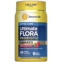 Renew Life Extra Care Digestive Prebiotic and Probiotic Gummies, Supplemento giornaliero per la salute digestiva e immunitaria, B. Coagulans e B. Subtilis, Dairy, Soy e senza glutine, 2 miliardi di CFU, 48 Conte