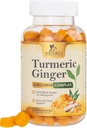 Kurkuma Ergänzung Gummi - 95% Curcuminoide mit Kurkuma & Ginger, Schwarzer Pfeffer für beste Absorption, Nature's Vegan Joint Support, Non-GMO, Gluten Free, Tasty Peach Flavor - 120 Gummis