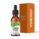 Vimergy Organic Lemon Balm Tincture Herbal Supplement – 175 mg di 10:1 Lemon Balm Extract per Serving, può essere utilizzato in Tea - USDA Certified Organic, Non-OGM, Alcohol-Free – 30 mL (1 mL/Serving)