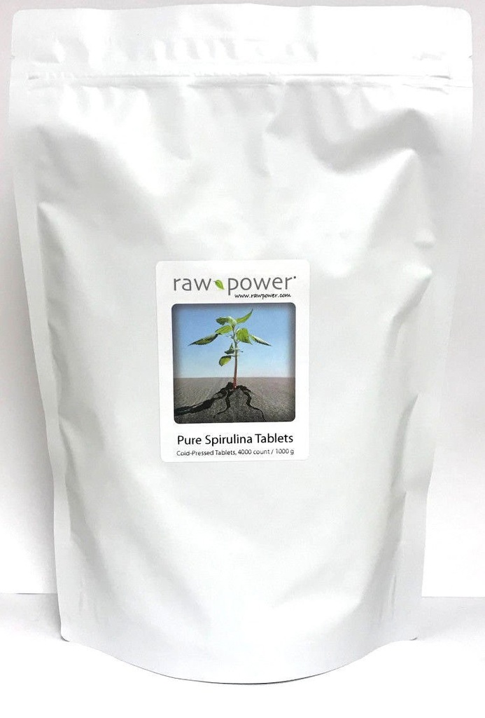Rohe Power Spirulina Kaltpresstabletten Bulk Kilo Bag 4000 Count 250mg Tablets 1000g Gesamt Organics