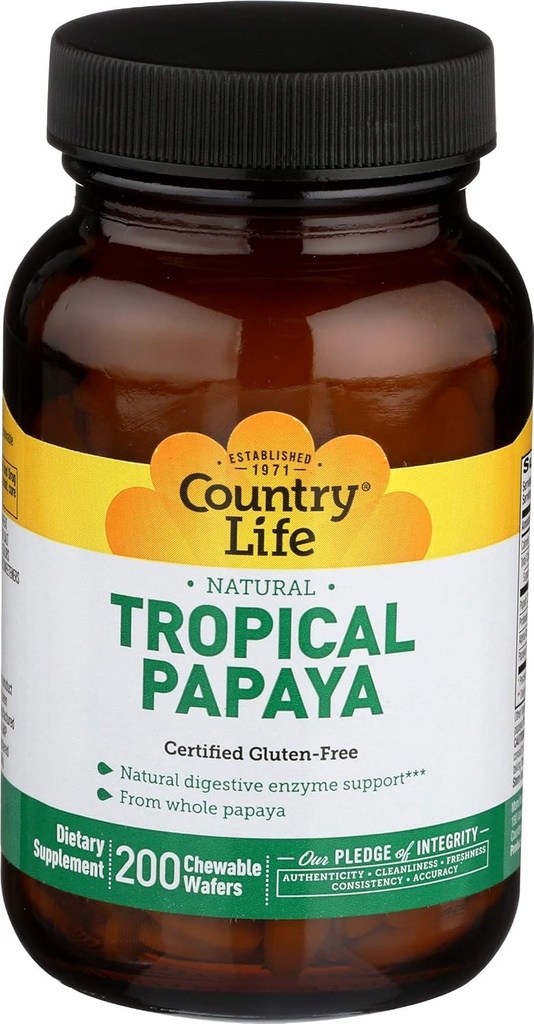 Pays Vie Papaya 25 MG Chewable, 200 CT