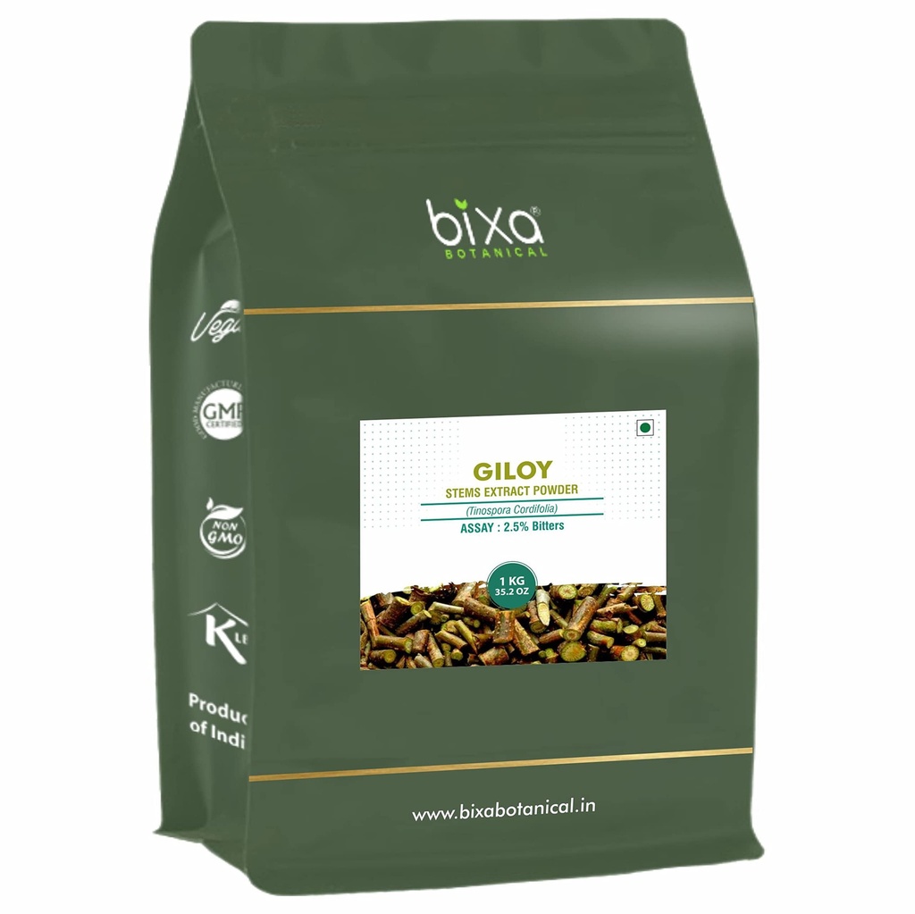 bixa BOTANICAL GILOY (GUDUCHI/TINOSPORA CORDIFOLIA) Estratto secco - 2,5% Bitterness di GRAVIMETRY (1KG (Pacchetto di 1))
