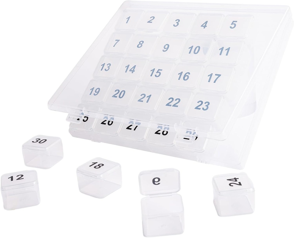 Organisateur de 30 jours, Pill Squeeze portable à ouvrir, grande fois par jour pour le voyage, mensuel pour les vitamines, la médecine, suppléments (clair)