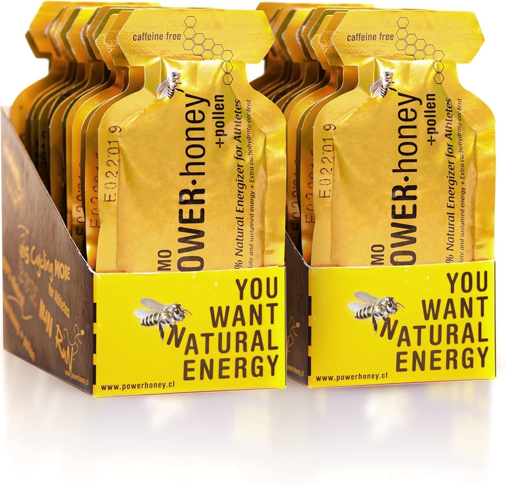 Power Honey Classic Energy Gel | 24 Einheiten pro Packung von 1,3 Oz | Koffeinfrei