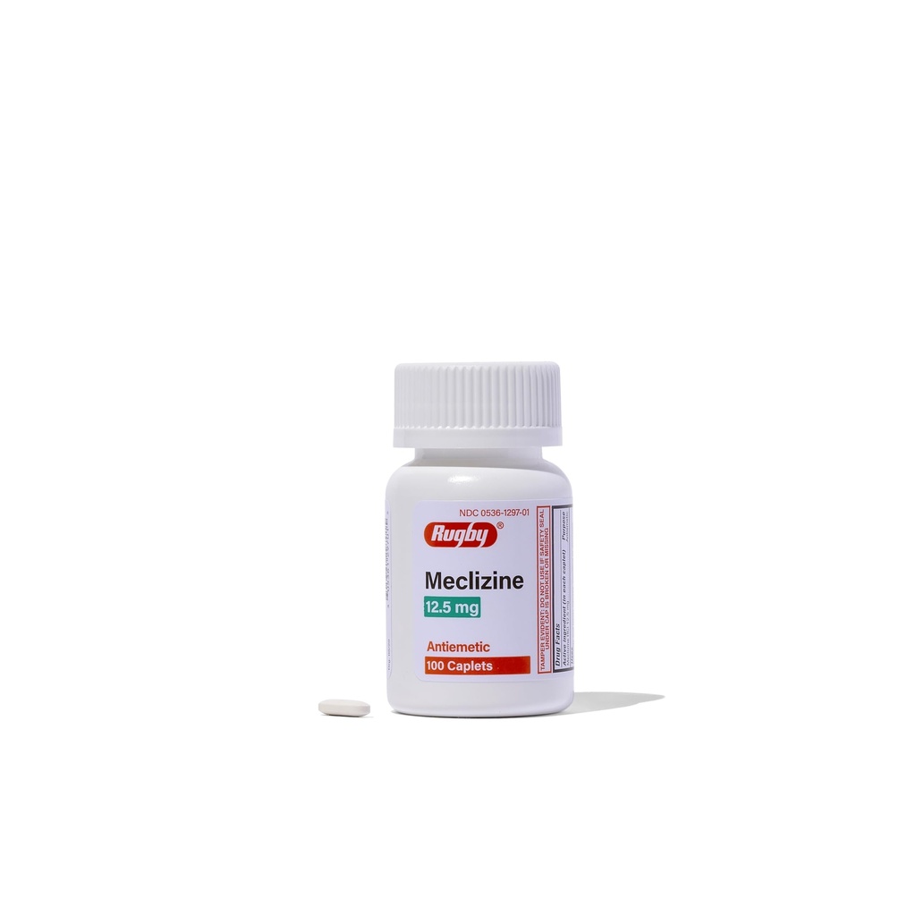 Rugby Meclizine 12.5mg Caplets - Antiemetic Motion Sickness Symptome Relief - 100 Zähler
