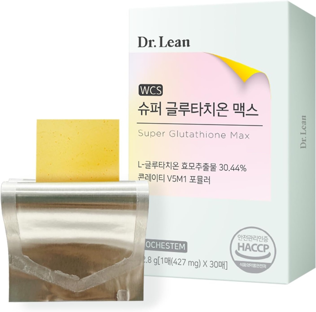 Dr. Lean Super Glutathion Max – 427mg Bandes de haute puissance avec le chardon de lait, collagène et acide hyaluronique.
