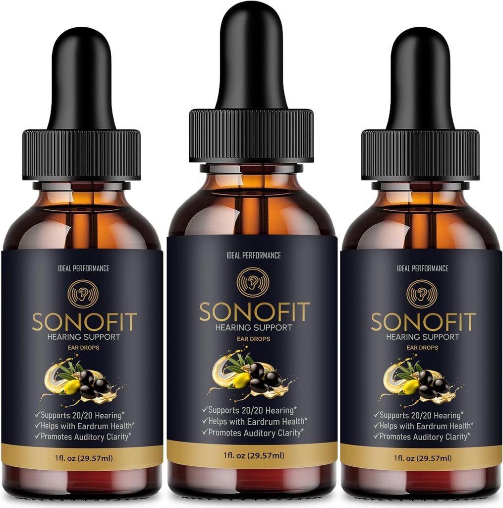 Sonofit Tinnitus Relief für Ringen Ohren Tropfen, Sonofit Tinnitus Ergänzung Sonofit Gesunde Ohr Unterstützung Ergänzung - Maximale Stärke Fortgeschrittene Formel Sonofit Tropfen Hörgerät Bewertungen (3 Pack)