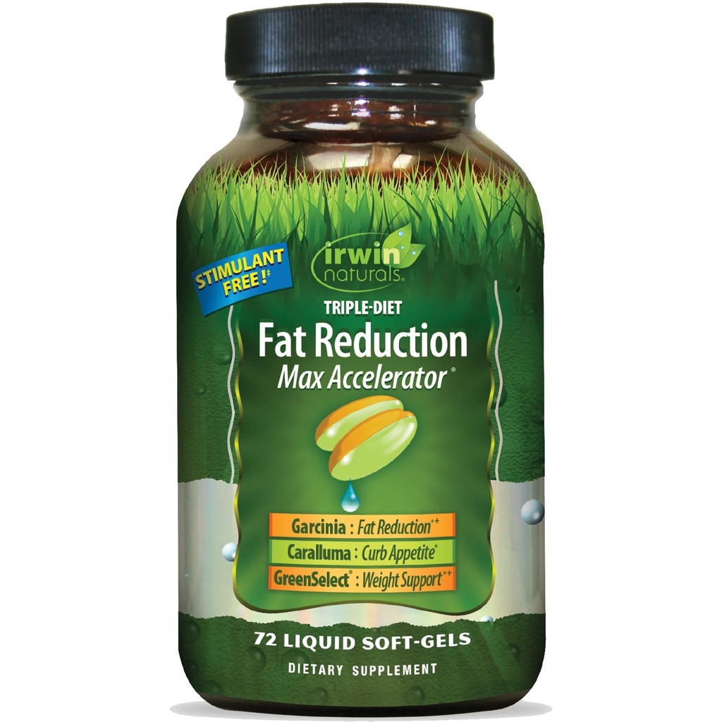 Irwin Naturals Triple-Diet Fat Reduction Max Accelerator - Unterstützt gesundes Gewichtmanagement - 72 Liquid Soft-Gels