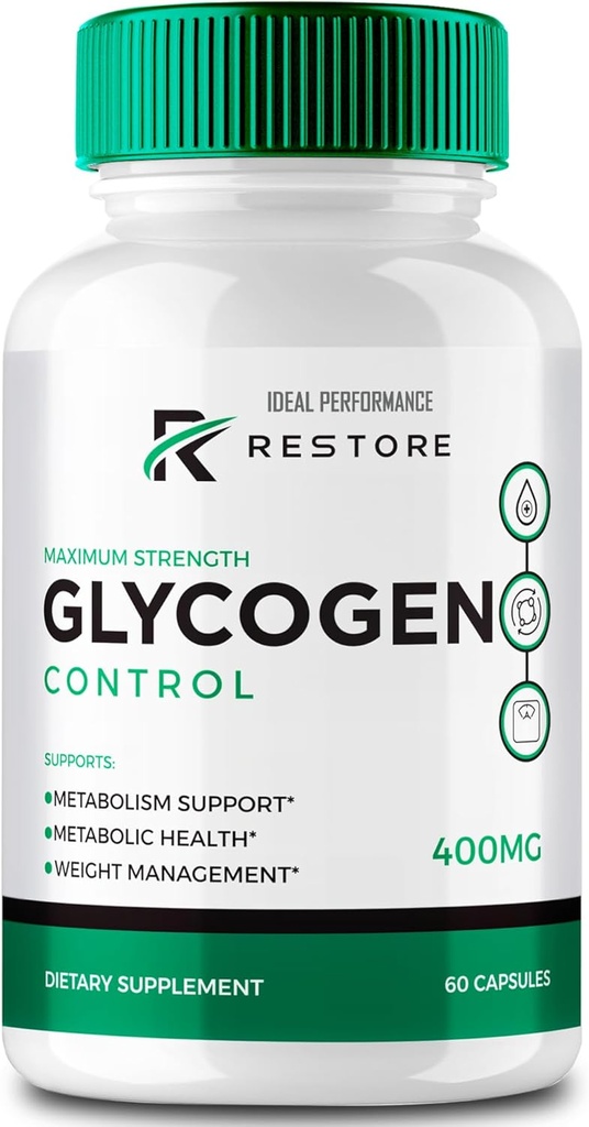 Restaurer Glycogen Capsules de contrôle, Restaurer Glycogen Toutes les pilules de formule naturelle, Restaurer Glycogen Capsules de contrôle - Force maximale, Restaurer Glycogen Capsules de contrôle Formule officielle Avis (60 Capsules)