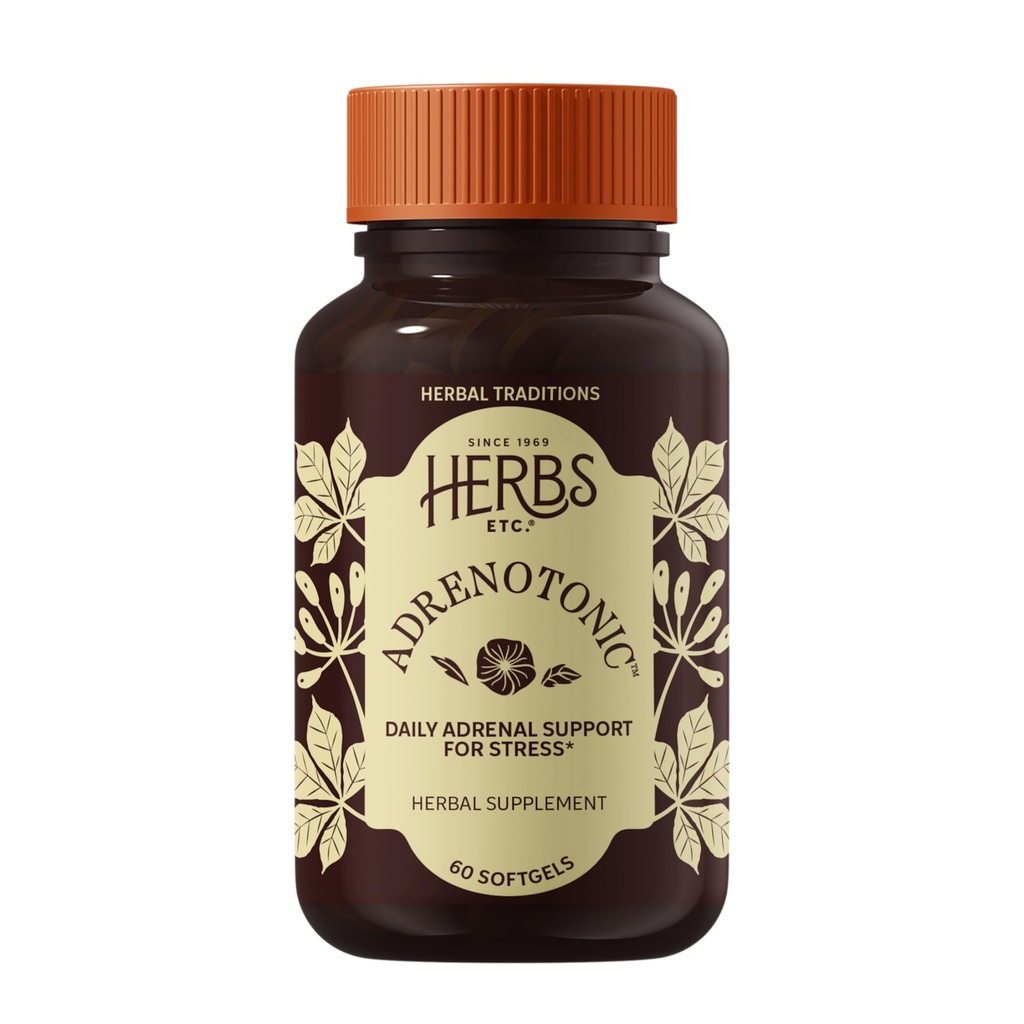 Kräuter, Etc. Adrenotonic - Kräuter-Ergänzung für Adrenal Gland Health Support - Energie-Supplement für Männer und Frauen - 60 Softgels (60 Servietten)
