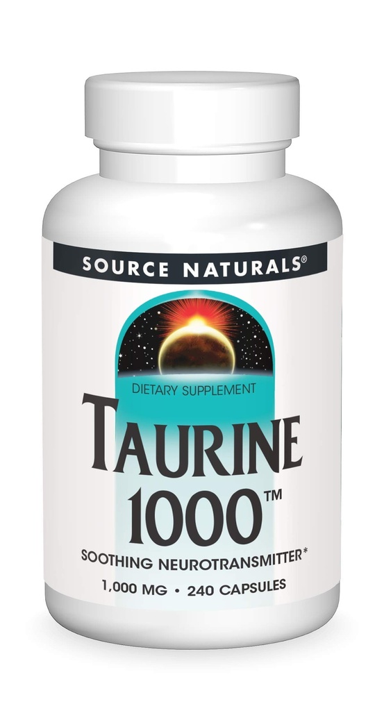 Fonte Naturals Taurine, Neurotrasmettitore per lenitiva*, 1000mg - 240 capsule