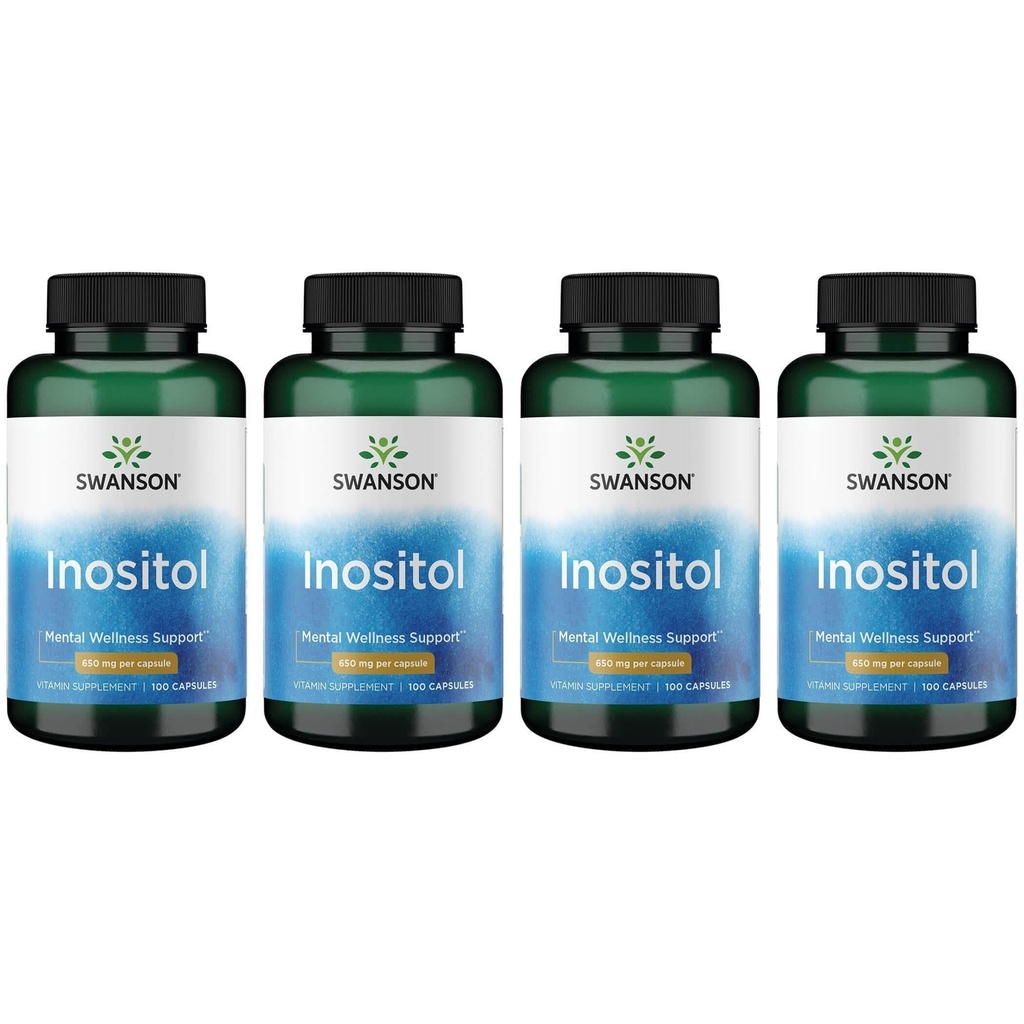 Swanson Inositol 650 Milligrammi 100 Capsule (4 Confezione)