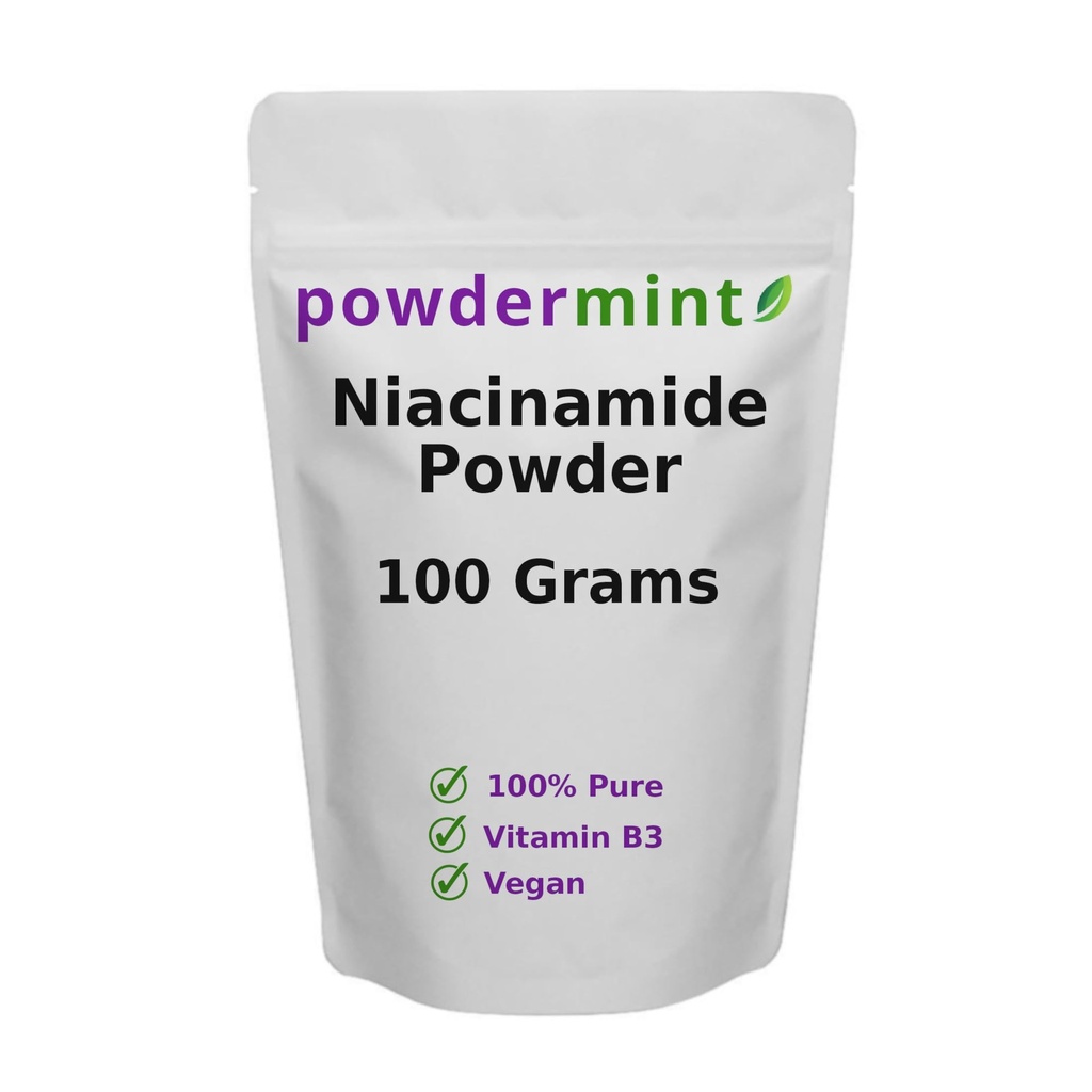 Niacinamide Powder (Vitamin B3) Pure Niacin Powder 500 mg Flush-Free Supplement (100 Grams)