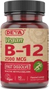 DEVA Nutrition Vegan Sublingual Fast Dissolve B-12 Compresse, 2500 mcg, 90 Conte