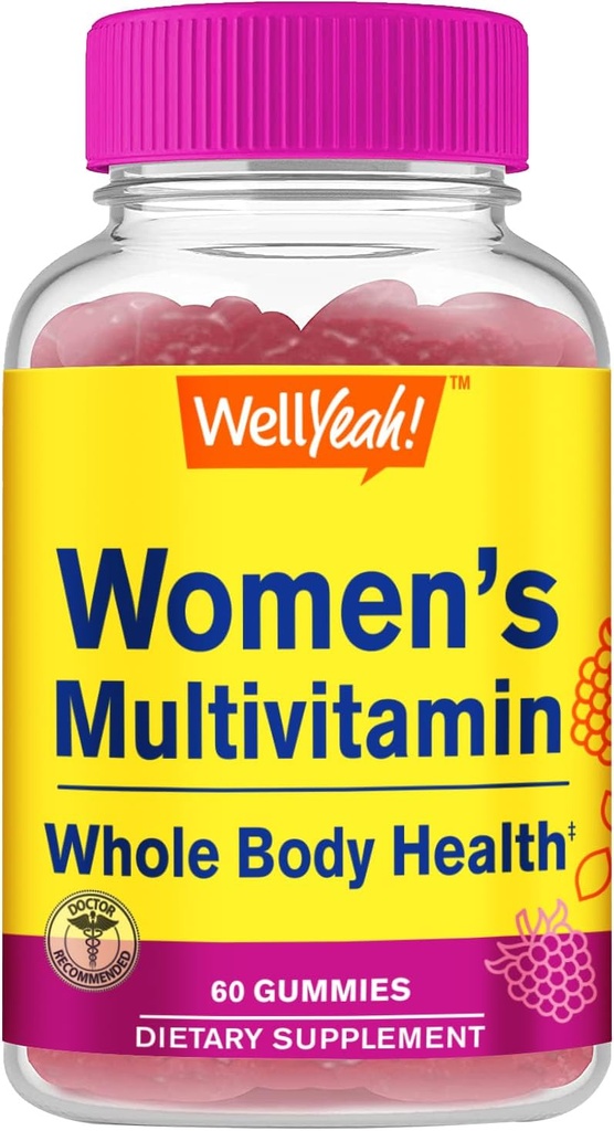 Womens Multivitamin Gummy - Gesamtgesundheit und Wohlbefinden - Multivitamin für Frauen mit Biotin (3.000 mcg), Zink, B Vitamine und Folsäure - Frauen Multivitamine Gummy - Raspberry Flavor - 60 Count