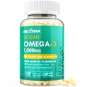 Vegan Omega 3 DHA EPA ALA Supplement mit 5000IU Vitamin D3 K2 (MK7), CoQ10 für Frauen | Fish Oil Alternative | Plant Based Algae Oil Omega 3 1000mg Pillen für Knochen, Gehirn, Auge, Haut | 120 Softgels