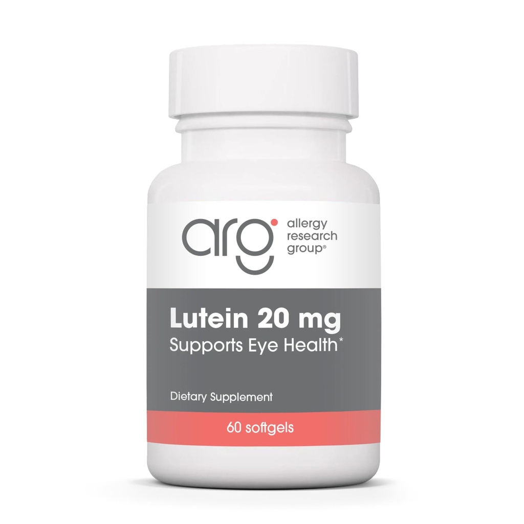 Allergy Research Group Lutein Supplement - Augen Vitamine, 20mg Lutein und Zeaxanthin für Augen, Augengesundheit, Sight Care, Softgels - 60 Count