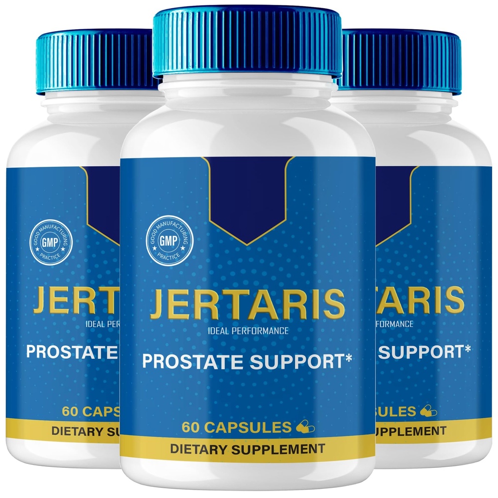 IDEAL PERFORMANCE Jertaris Capsules, Jertaris Prostate Health Supplement Pills - Extra Strength, Jertaris soutient Prostate Heath All Natural Formula, Jerta RIS Capsules, Jer Taris Reviews (3 Pack)