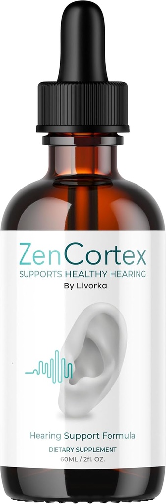 LIVORKA ZenCortex Tropfen, Flüssige Ergänzung, Ohr Tropfen, Hörgerät Formel, 1 Flasche für 30 Tage