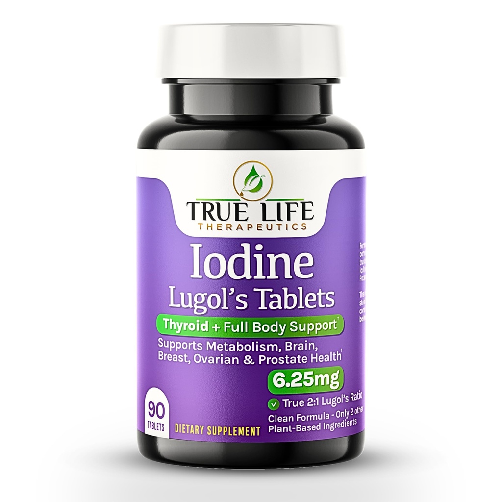 Lugol’s Iodine Tablets 6.25mg – Precise-Dose tiroide & Energy Support – No Harsh Liquid, Stable Potassium Iodide Supplement – 90 Ct, Non-GMO, No Preservatives