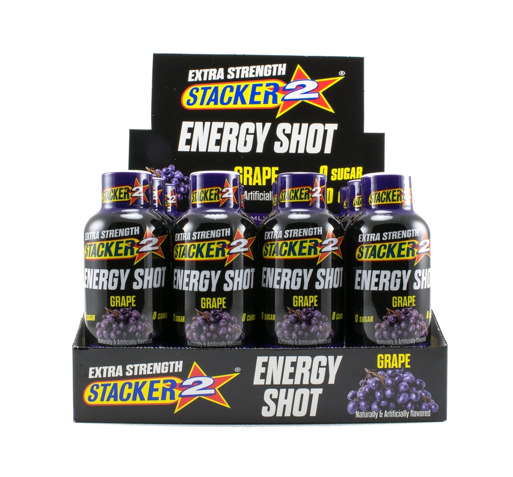 Stacker 2 Tir à l'énergie extrême Extra force, raisin, 2 once fluide (paquet de 12)
