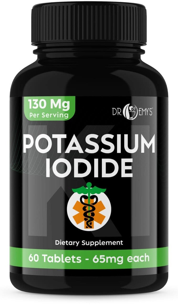 Kalium-Iodid Pillen Tabletten - 1-Pack 130mg Servietten Insgesamt 60 Tabletten- Dr Emys Kalium-Iodid Tabletten