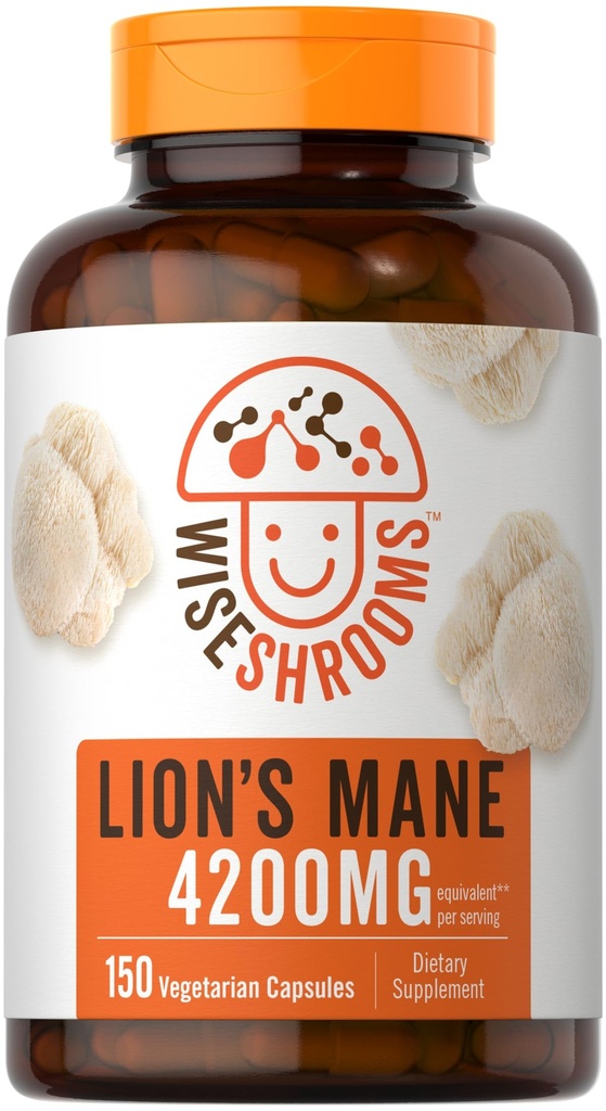 Carlyle Lions Mane Supplement Kapseln 4200 mg | 150 Count | Vegetarisch, Non-GMO, Gluten Free | Wiseshrooms