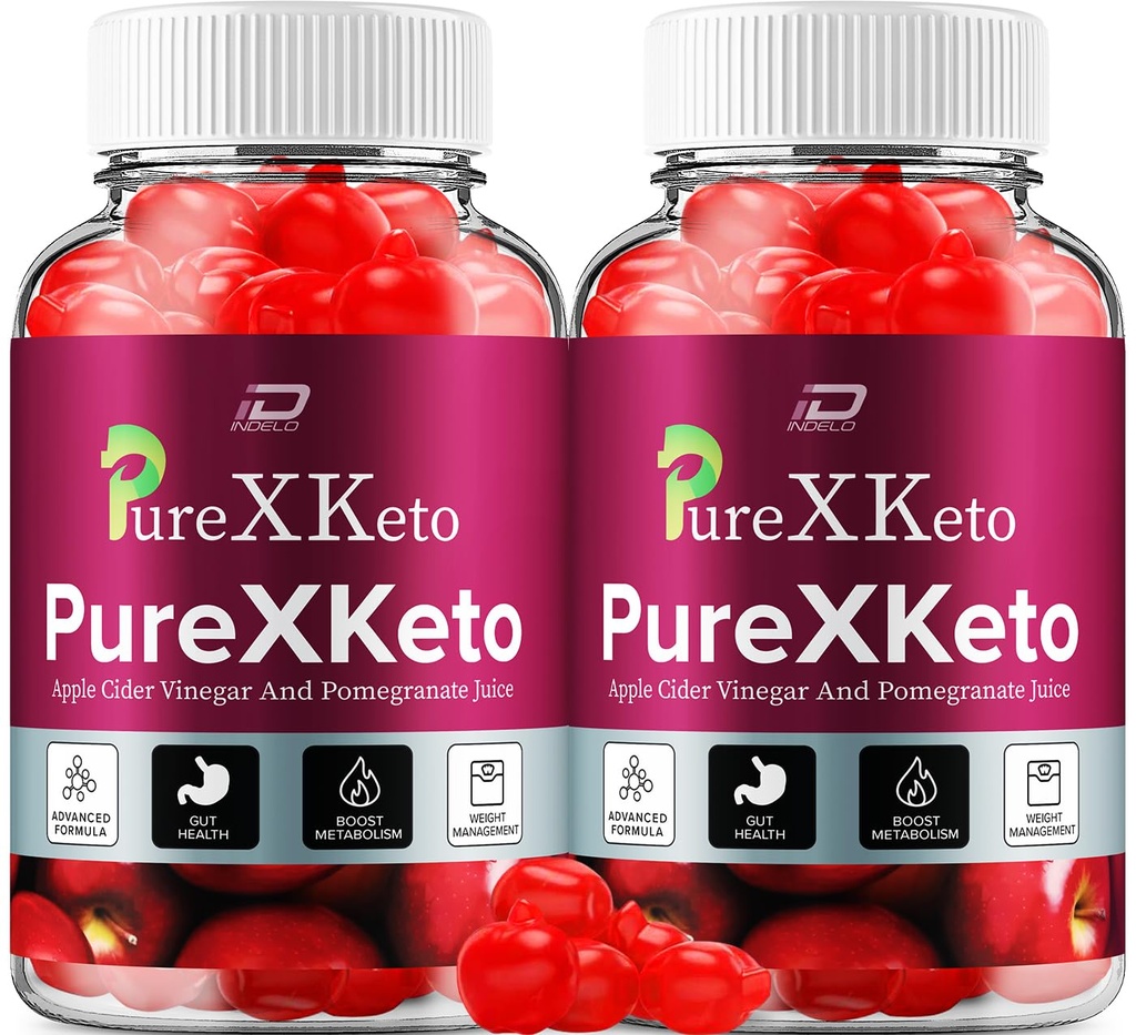 PureXKeto ACV Gummies Integratore alimentare - PureX Keto Keto ACV Gummies con succo di aceto di sidro e melograno, Pure X Keto Gummies Recensioni, Gestione del peso avanzata (2 Pack - 120 Gummies)