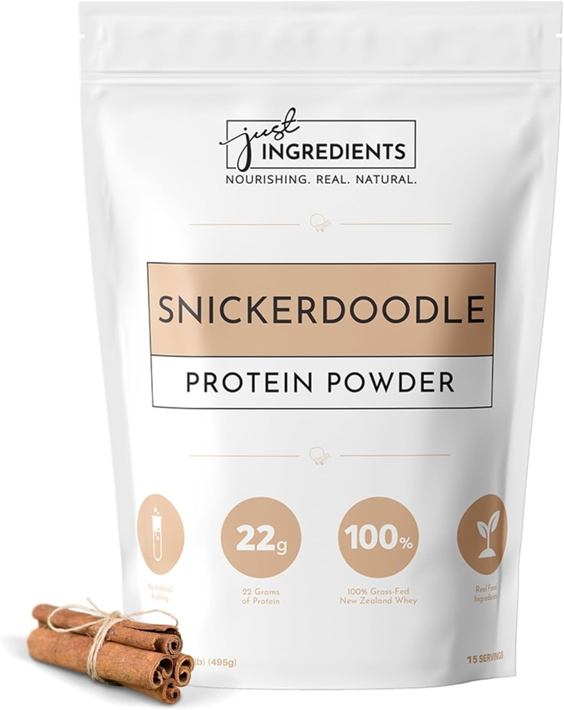 Nur Zutaten Protein Pulver | Snickerdoodle Protein Pulver Hergestellt mit 100% Gras Fed, Non Denatured Whey | Four Different Protein Sources | Organic Whole Food Ingredients | 15 Servieren | 22g Protein