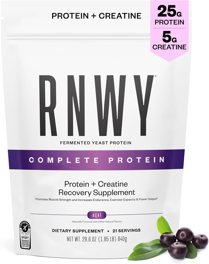 25g Acai Protein + 5g Kreatin-Pulver, Vegan Pflanzen-basiertes Protein mit Verdauungsenzymen zu bauen & Recover, 21 Servierungen