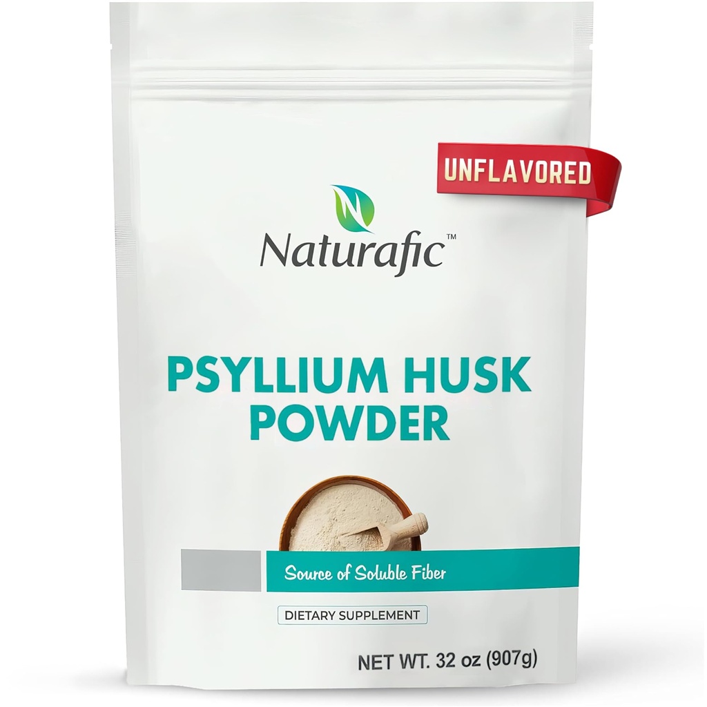 Psyllium Husk Powder Unflavored – Verdauungsfaser-Ergänzung für Bowel Regularity & Gut Health – Non-GMO, Gluten-Free, Vegan, Keto Friendly – 32oz