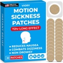 VIORY Motion Sickness Patches für Auto- und Bootsfahrten, Schiffe, Kreuzfahrten und Flugzeuge und andere Transportformen - Travel Essentials, für Erwachsene und Kinder (30 Count)