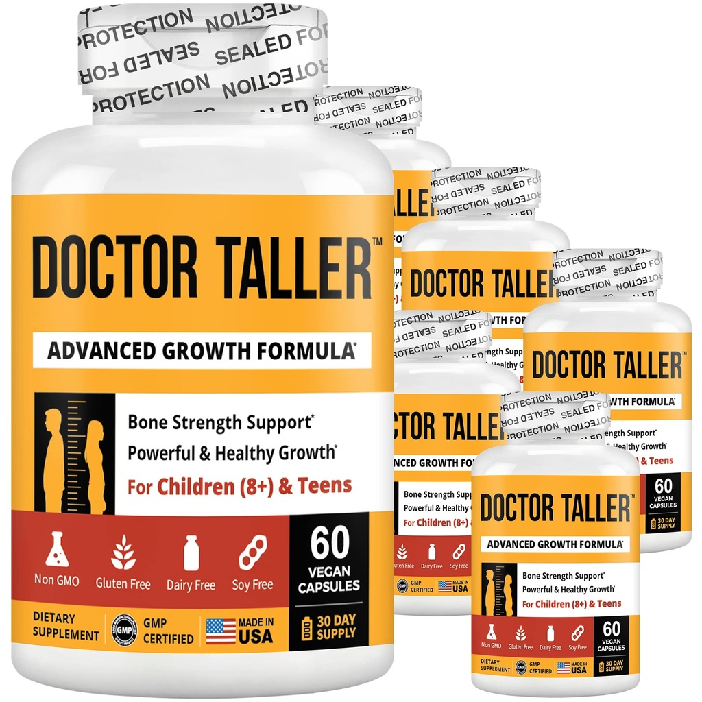 NuBest Doctor Taller - Höhenwachstum Formel - Unterstützt Höhenwachstum und Immunität - Keto mit Kalzium, Vitamin D3, Vitamin K2, Aminosäuren & Kräuter für Kinder (8+) - 6 Packung | 6 Monate Versorgung