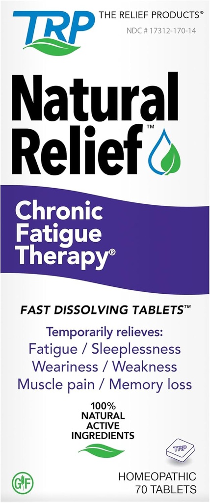 The Relief Products Chronic Fatigue Therapy - 100% Natural Active Ingredienti - Fatigue, Debolezza, CFS, Tiredness - Fast Dissolving Tablets - 70ct