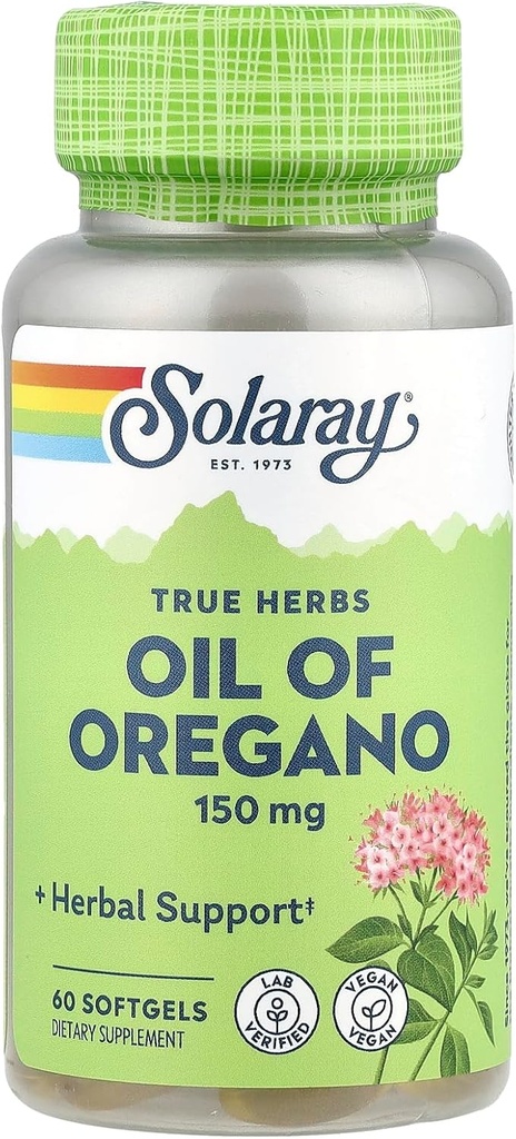 Olio Solaray di origano Supplemento, 150 mg, 60 Conte